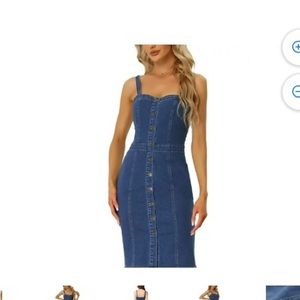 Allegra K button-down sleeveless denim dress and women’s large. New with tags.